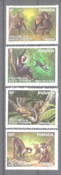 Rwanda 1306-09 MNH Animals/Monkies SCV12.55