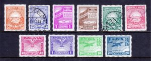 Bolivia - Scott #302-307, C96-C99 - MH/Used - Minor fault LR #307 - SCV $3.35