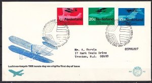 Netherlands, Scott cat. 455-457. Various Planes Issue. First day cover. ^