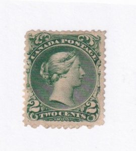 CANADA # 24 VF- MLH 2cts GREEN SHADE LARGE QUEEN NICE COLOUR