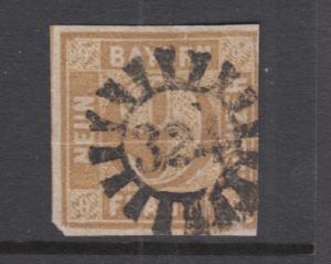 Bavaria Sc 12 used. 1862 9kr bister Numeral, 324 closed Millwheel cancel.