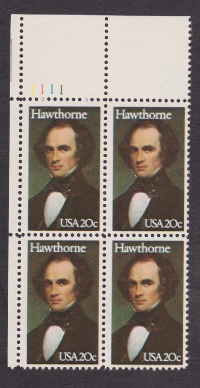 2047 Nathaniel Hawthorn MNH Plate Block - UL