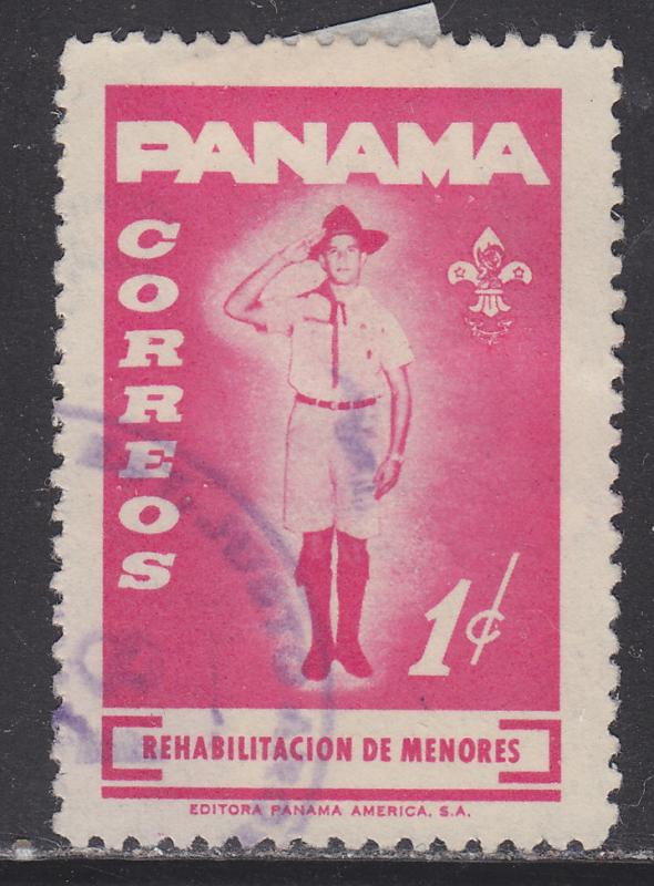 Panama RA55 Boy Scout Saluting 1964