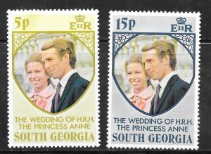 South Georgia 37-38: Princess Anne, Mark Phillips, MH, VF