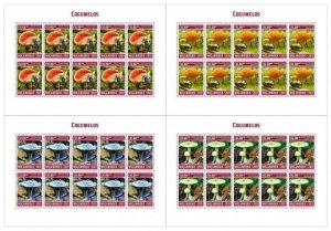 Mozambique - 2021 Mushrooms and Insects - 4 10 Stamp Sheets - MOZ210304f