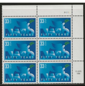 #3354 MNH Plate & Copy Block of 6