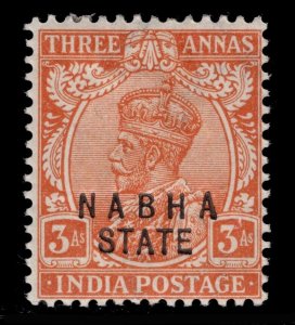 MOMEN: INDIA NABHA SG #53w 1913-23 INVERTED WMK MINT OG H £275 LOT #68124*