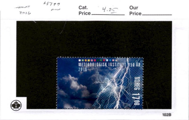 Norway, Postage Stamp, #1799 Used, 2016 Lightening