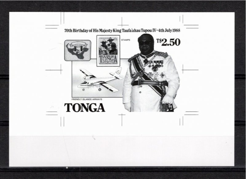 Tonga 1988 MNH Sc 671 Black & White proof