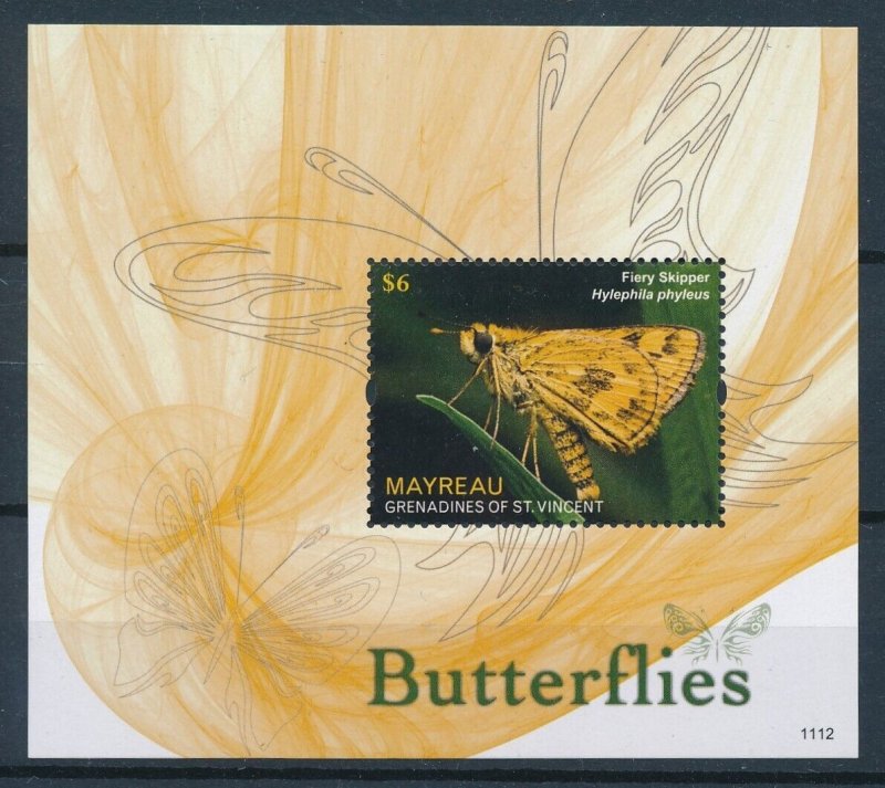[119224] Mayreau Gren. Of St. Vincent 2011 Insects butterflies Souv. sheet MNH