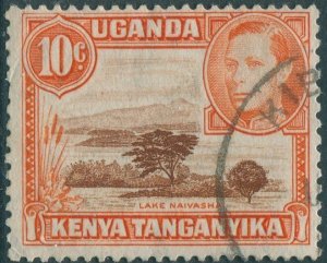 Kenya Uganda and Tanganyika 1938 SG134 10c red-brown and orange KGVI lake naivas