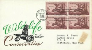 1077 3c WILD TURKEY - WILDLIFE CONSERVATION - Rare Eric Lewis cachet