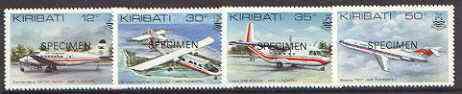 Kiribati 1982 Air Tungaru Airline set of 4 opt'd SPECIMEN...