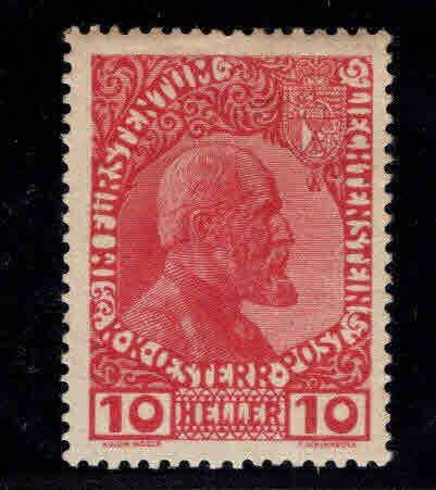 LIECHTENSTEIN Scott 2 MH* Nicely centered  Prince Johann II stamp CV $85