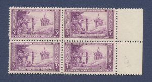 USA - Soctt 739  - MNH Block -  Wisconsin 1934