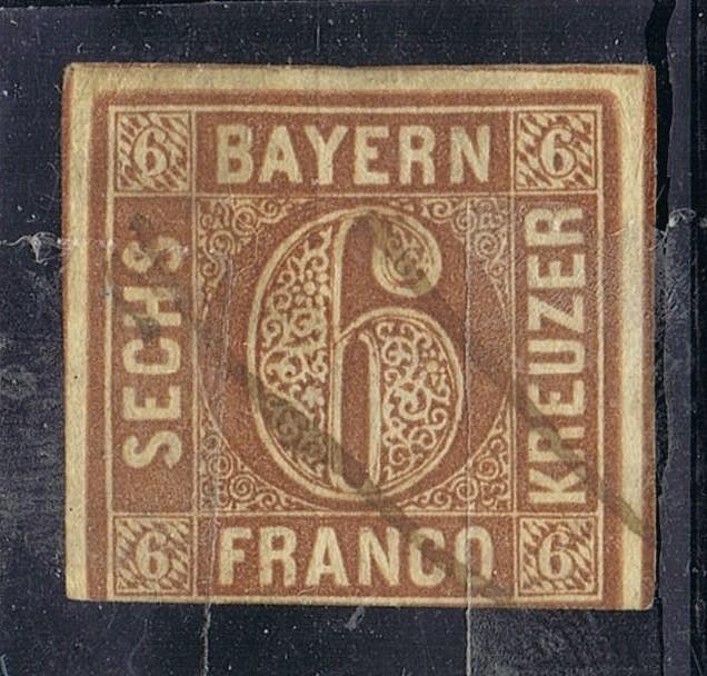 1849 germany bayern 6 kreuzer used type I MI4