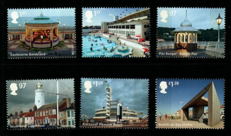 GB SG3635/40 2014 SEASIDE ARCHITECTURE MNH 