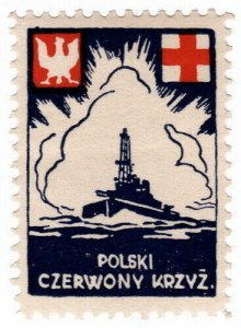 (I.B) Poland Cinderella : Polish Red Cross Fund (Navy)