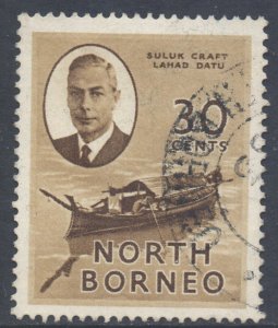 North Borneo Scott 253 - SG365, 1950 George VI 30c used