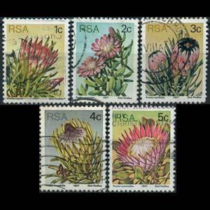 SOUTH AFRICA 1977 - Scott# 475-9 Desert Plants 1-5c Used