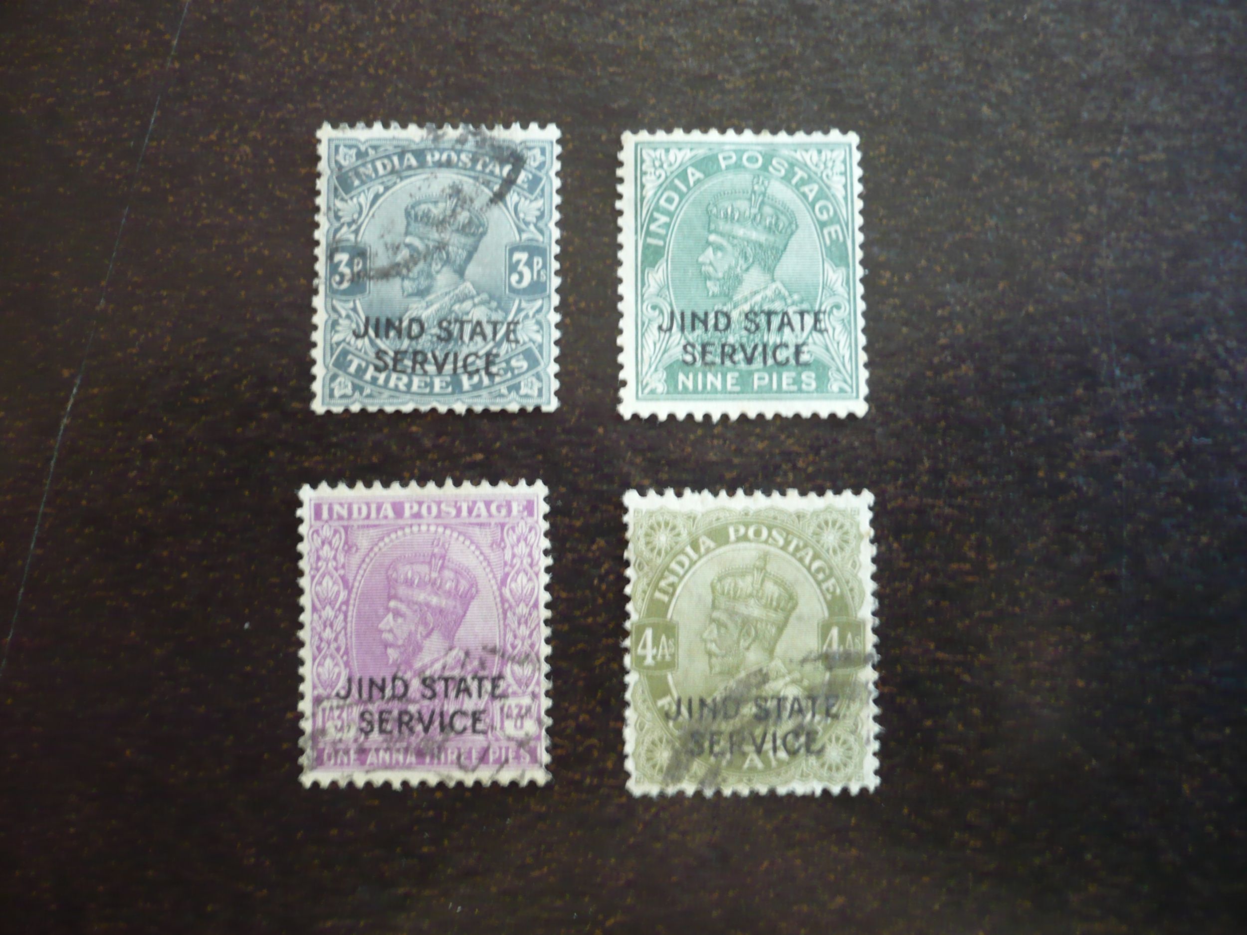 Stamps-Indian Convention State Jhind-Scott#O36-O42-Used Part Set of 4 ...