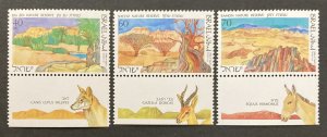 Israel 1988 #991-3 Tab, Nature Reserves, MNH.