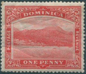 Dominica 1912 SG48aw 1d carmine-red KGV Roseau mult crown CA wmk rev MLH (amd)