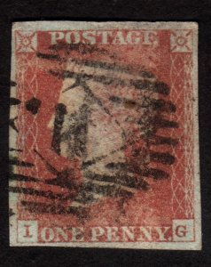 1841 Great britain, 1p, Penny red, Used IG, Sc 3, Sg 8, 4 margins