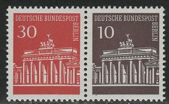 Germany Berlin Scott # 9N253, 9N251, mint nh, se-tenant, Mi # W44