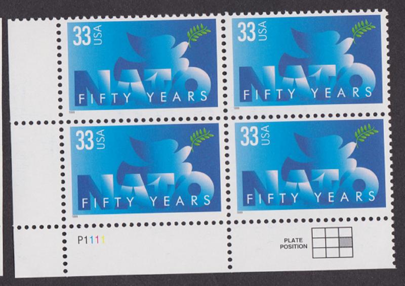 3354 NATO MNH Plate Block LL