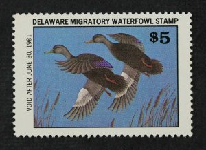 DE1 1980 DELAWARE 1st State Duck Stamp (Mayne) OGNH-No Faults