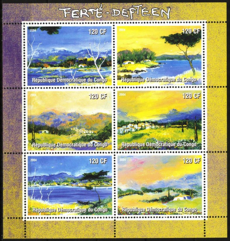 Congo 2004 Art Paintings Landscapes Sheet MNH Cinderella !