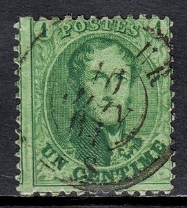 Belgium - Scott #13b - P12½ X 13½ - Used - Cnr. tear UL, pencil/rev. - SCV $45