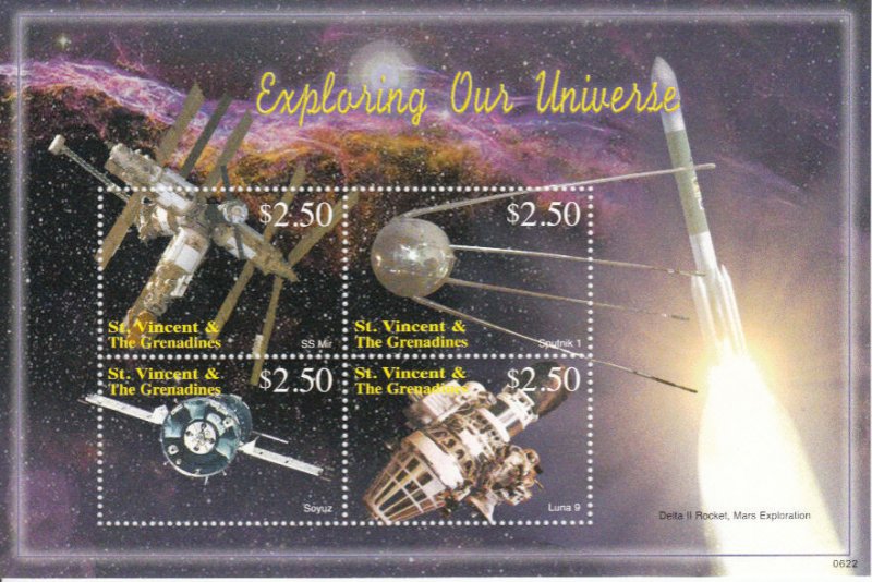 St-Vinvent-Grenadines MNH Scott # 3526 Souvenir Sheet  SPACE Value $ 7.50 US $$