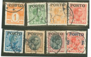 Denmark #J1-J8 Used Single (Complete Set)