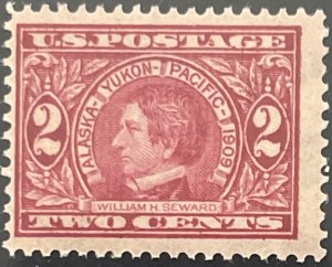 Scott #370 1909 2¢ Alaska-Yukon-Pacific William H. Seward perf. 12 MNH OG