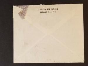 1928 Transjordan Ottoman Bank to Berne Switzerland Multi Franking Air Mail Cover