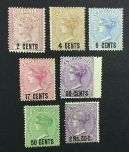 MOMEN: MAURITIUS SG #83-85,87,89-91 1878 MINT OG 4H / 3NG £500 LOT #226453-5499