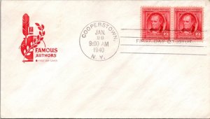 FDC 1940 SC #860 - Farnam Cachet - Cooperstown, Ny - Pair - F62319