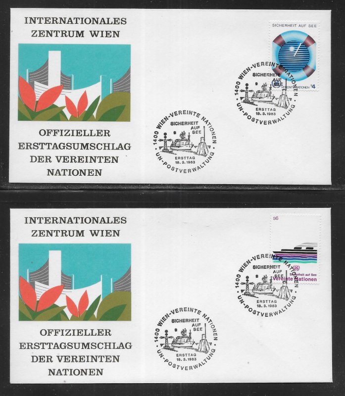 UN Vienna 31-32 Safety at Sea Headquarters Cachet FDC First Day Cover