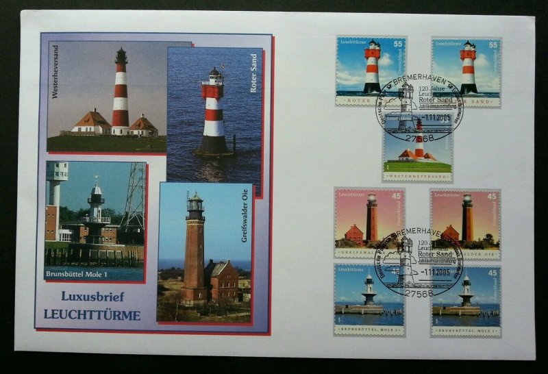 Germany Lighthouse 2005 Ocean Marine (stamp FDC) *Rare *normal + adhesive