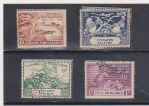 Pitcairn Islands # 13-16 Used UNIVERSAL POSTAL UNION Cat.$16.75