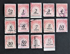 US #J88-J101 Used Complete Set Postage Due 1959