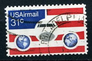 USA Air Post 1976 - Scott C90 used - 31c, Plane & Globe 