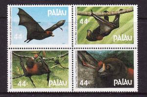 Palau-Sc#125a-Unused NH block-Fruit Bats-1987-