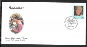 Just Fun Cover Bahamas #902 FDC Offical Inter. Tributes Princess Diana (my5756)