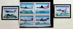 Papua New Guinea Sc 305-10 MNH SET of 1970 - Aviation, Aircrafts