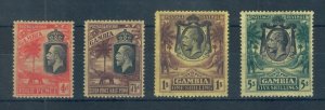 Gambia 1922 George V stamps. Wmk 3 Multi Crown CA. Full set.  Mint. Sg 118-121.