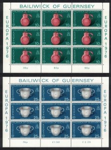 Guernsey Europa Handicrafts 2 sheetlets of 9v each 1976 MNH SG#139-140