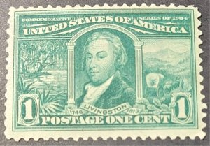 U.S. Stamp # 323, 1 Cent La. Purchase, Mint hinged, VF, Catalog value $22.50